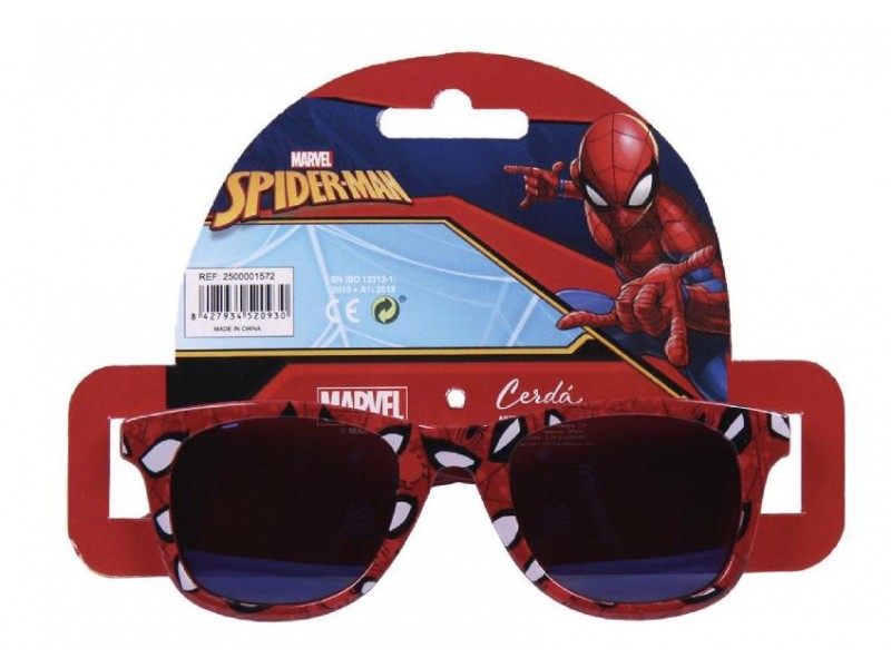 Occhiali da sole Spider-Man per bambini – Montatura rossa con grafiche Marvel e lenti scure certificate UV.