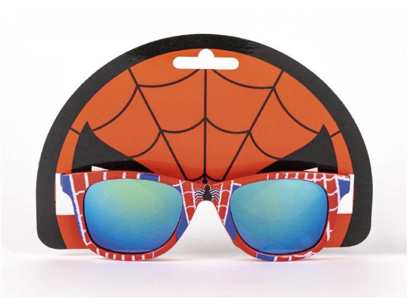 Occhiali da sole Spider-Man per bambini – Montatura rossa con ragnatela e lenti azzurrate UV 100%