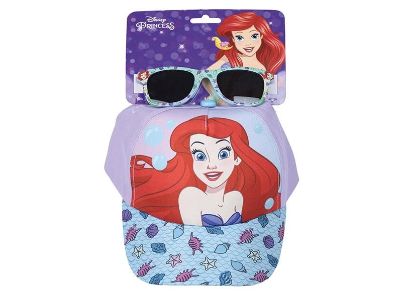 Set Occhiali da Sole e Cappello Ariel – Accessori Disney per bambine con protezione UV 100%.