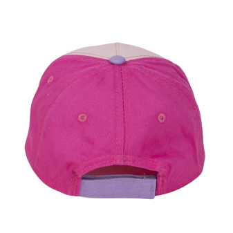 Cappello per bambini Minnie – Retro regolabile, colore rosa e viola, tessuto leggero e traspirante.