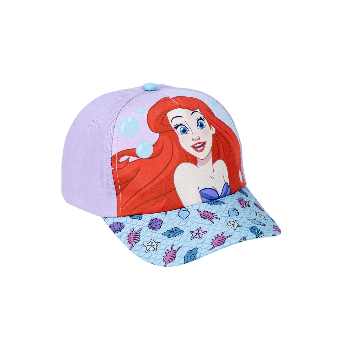 Cappello Ariel per bambine – Grafica della Sirenetta, protezione solare e visiera.