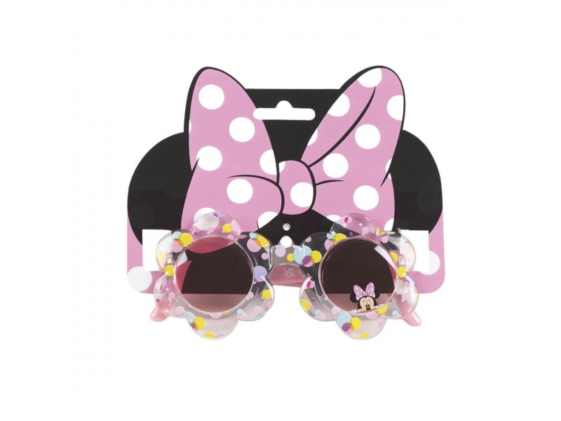 Confezione ufficiale occhiali da sole Minnie con fiocco a pois Disney