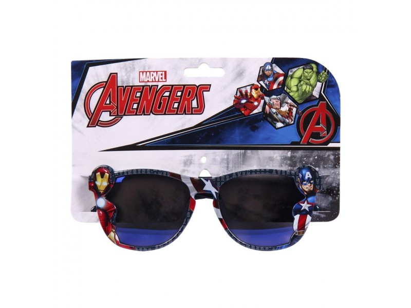 Occhiali da Sole Avengers Bambino - Montatura Nera con Grafica Iron Man e Captain America, Lenti Certificate UV 100%